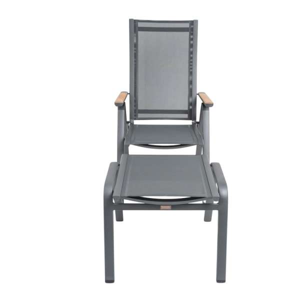 Como Recliner Chair & Footrest Set Charcoal