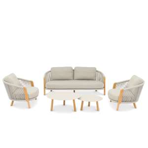 Haven Mocha 4-seater Sofa Set with Coffee Table