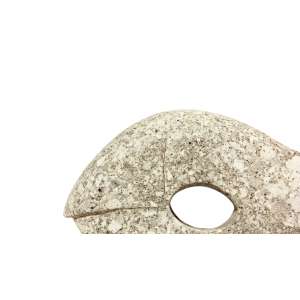 Grey Stone Hand Carved Fish Statue 20x21cm