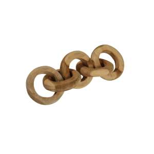 Cineo Teak Wood Hand Carved Chain Décor 48cm