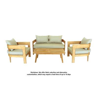 Lombardy Teak Wood Sofa Set 4 Seater