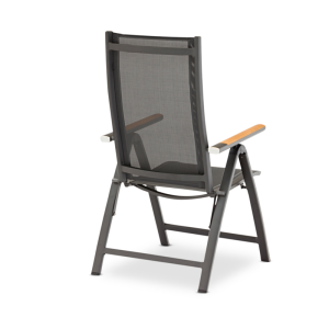 Como Recliner Chair Charcoal with Teak Armrest (without footrest)