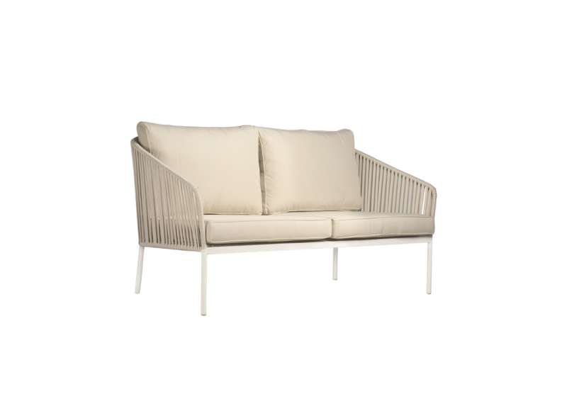 Ambar Corcega White 2-Seater Sofa