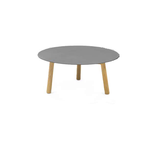 HAVEN COFFEE TABLE -DIA .80CM TEAK VERSION CHARCOAL