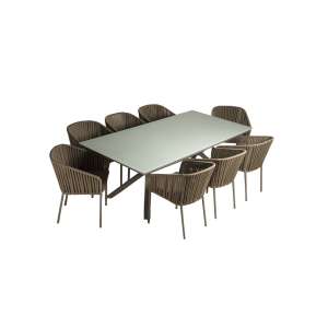 Ambar Sardinia Taupe Rectangle Dining Table