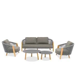 Haven Charcoal 4-seater Sofa Set with Coffee Table