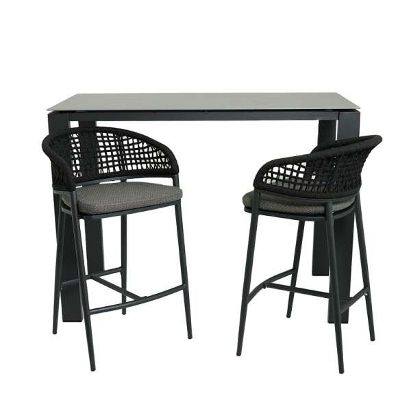 Poly Bar Table Set Charcoal