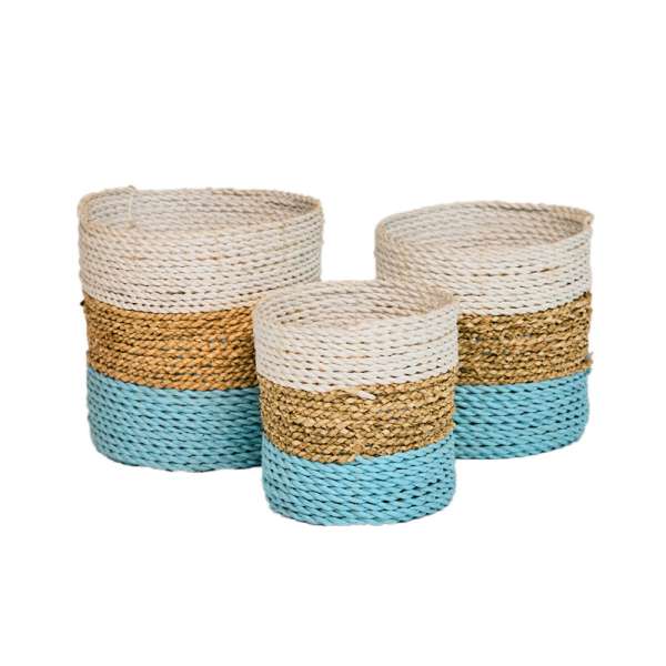 Woven Mini Pots Set of 3 Round