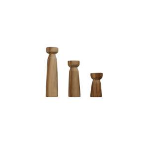 Arina Teak Wood Hand Carved Candle Holder Set of 3