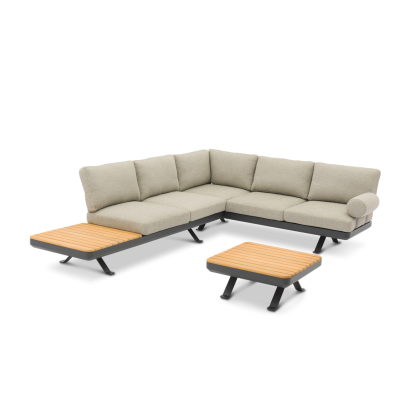 Orlando Charcoal 5-Seater Modular Sofa with Coffee Table