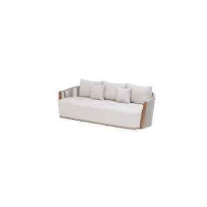 Buy Utah Teak Wood &Rope Sofa 3 Seater Light Grey online in Dubai UAE